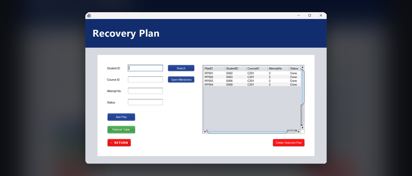 Course Recovery System